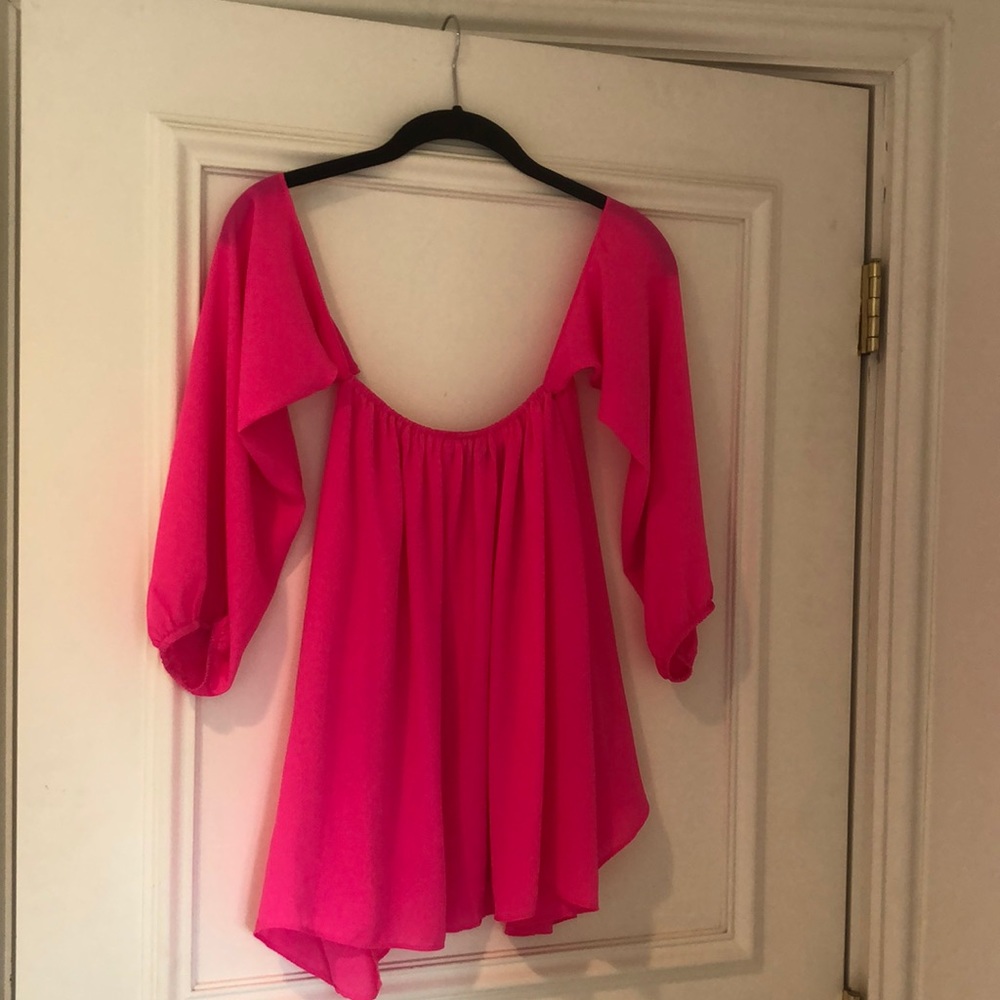 Hot pink off the shoulder top